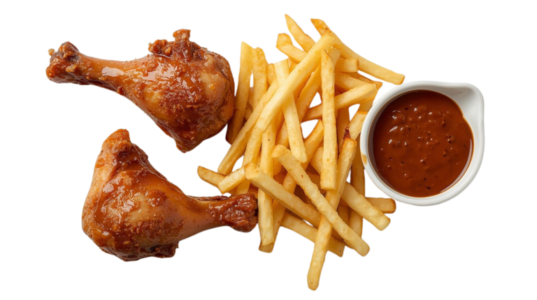 2 Drumsticks, Fries and Gravy