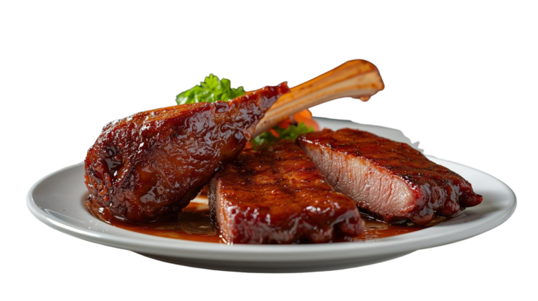 Combination Leg & 1/2 Rack of Ribs