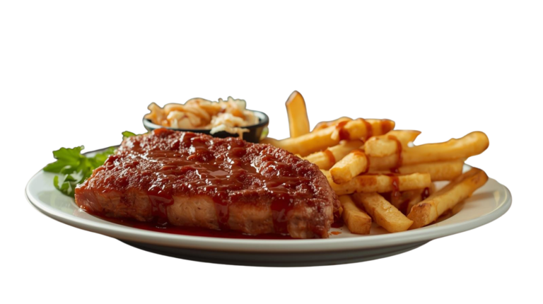 Double Breast Dinner with Fries Coleslaw and Our very own Bar B Q Sauce