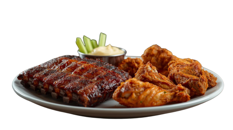 Half Rack & 10 Wings or 4 Fingers